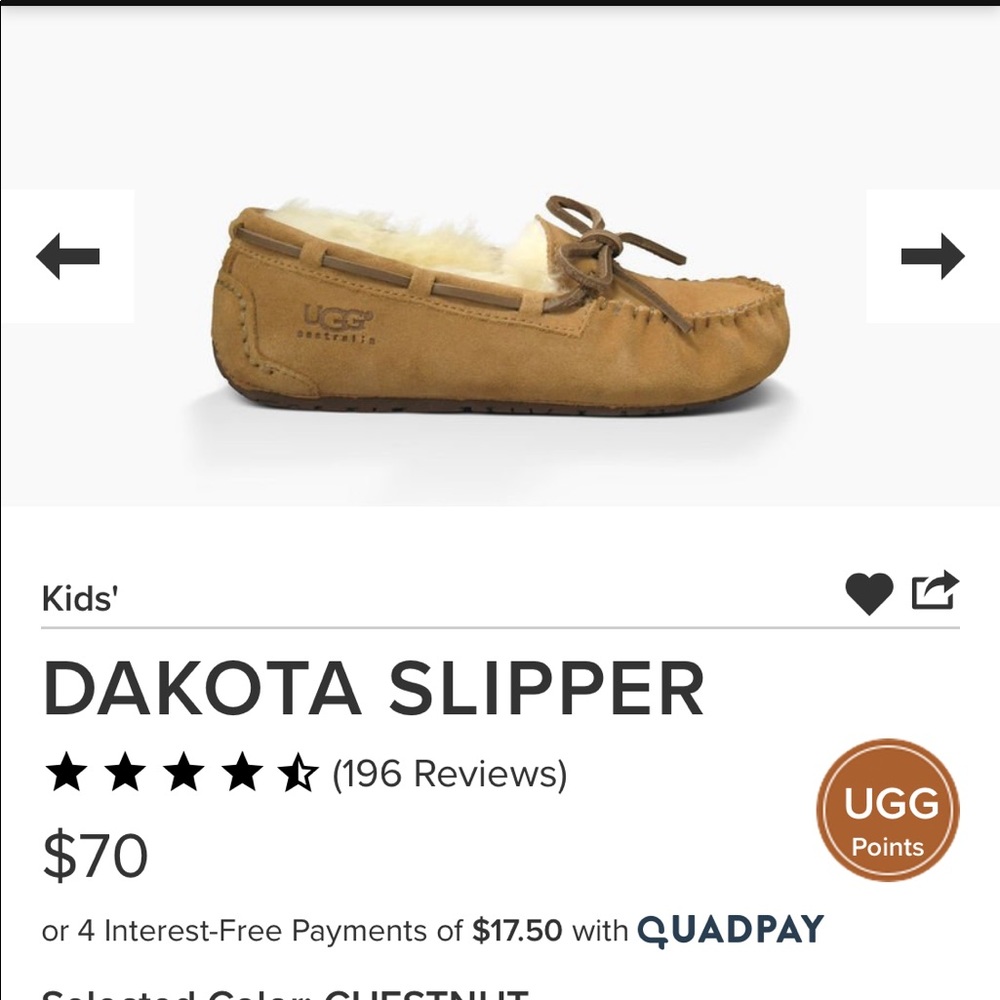 Ugg Dakota girls slippers
